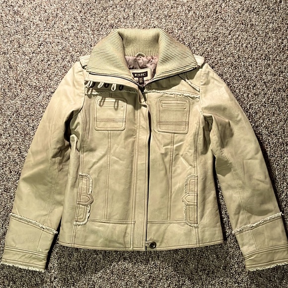 EMC Jackets & Blazers - Light tan leather jacket. Excellent condition, never worn!